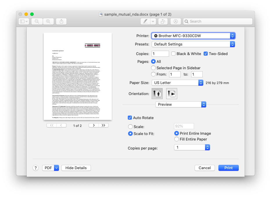 compare word documents for changes mac